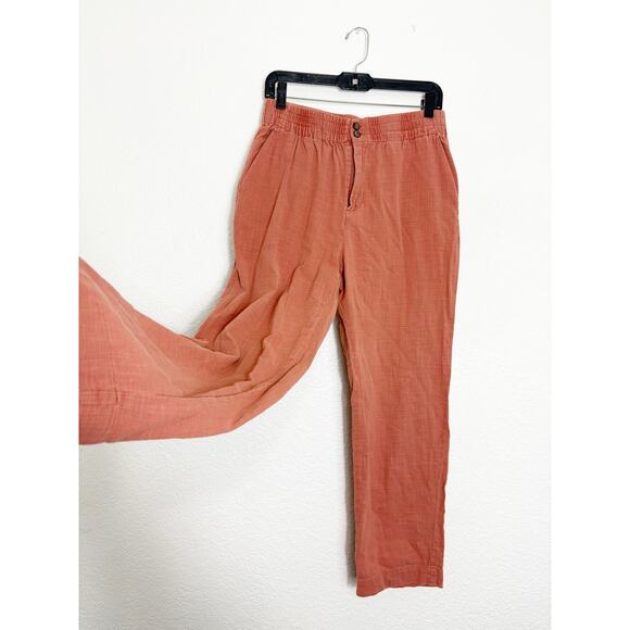 Marine Layer Elle Relaxed Crop Pants Size Medium Rust Orange Preppy Minimalist - Picture 10 of 13